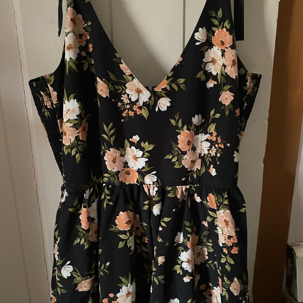 Old Navy Black Floral Mini Dress